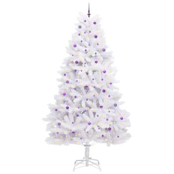 Künstlicher klappbarer Weihnachtsbaum Weiß 300 cm PVC und Stahl