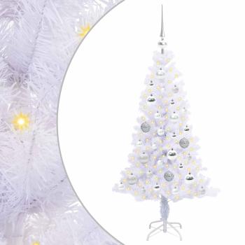 Künstlicher Weihnachtsbaum Weiß 120 cm PVC und Stahl