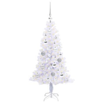 Künstlicher Weihnachtsbaum Weiß 120 cm PVC und Stahl