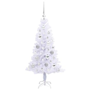 Künstlicher Weihnachtsbaum Weiß 120 cm PVC und Stahl