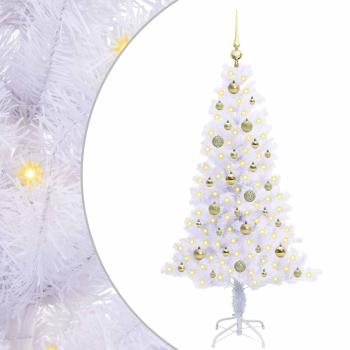 Künstlicher Weihnachtsbaum Weiß 150 cm PVC und Stahl