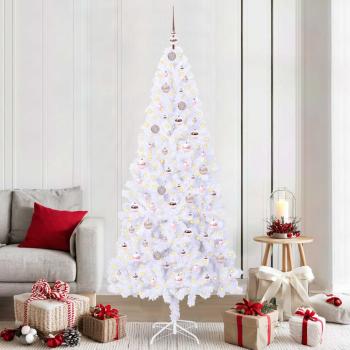ARDEBO.de - Künstlicher Weihnachtsbaum Weiß 210 cm PVC und Stahl