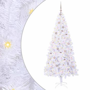 Künstlicher Weihnachtsbaum Weiß 210 cm PVC und Stahl