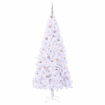 Künstlicher Weihnachtsbaum Weiß 210 cm PVC und Stahl