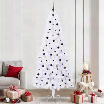 ARDEBO.de - Künstlicher Weihnachtsbaum Weiß 240 cm PVC und Stahl