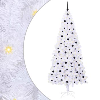 Künstlicher Weihnachtsbaum Weiß 240 cm PVC und Stahl