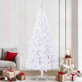 ARDEBO.de - Künstlicher Weihnachtsbaum Weiß 240 cm PVC und Stahl