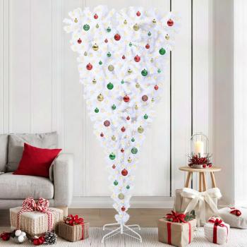 ARDEBO.de - Künstlicher Weihnachtsbaum Weiß 210 cm PVC und Stahl