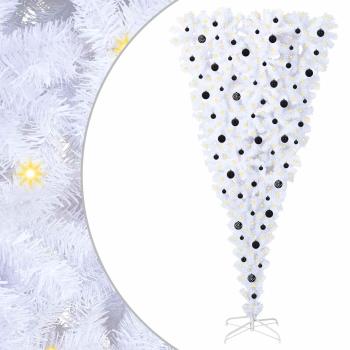 Künstlicher Weihnachtsbaum Weiß 240 cm PVC und Stahl