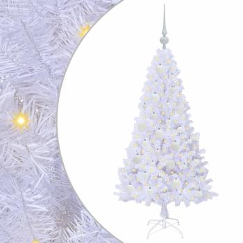 Künstlicher Weihnachtsbaum Weiß 120 cm PVC und Stahl
