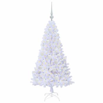 Künstlicher Weihnachtsbaum Weiß 120 cm PVC und Stahl