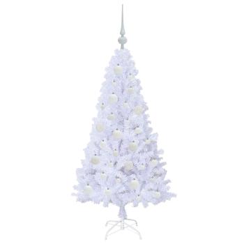 Künstlicher Weihnachtsbaum Weiß 120 cm PVC und Stahl