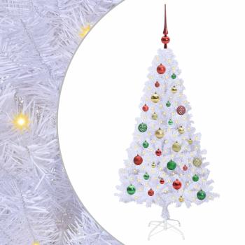 Künstlicher Weihnachtsbaum Weiß 120 cm PVC und Stahl