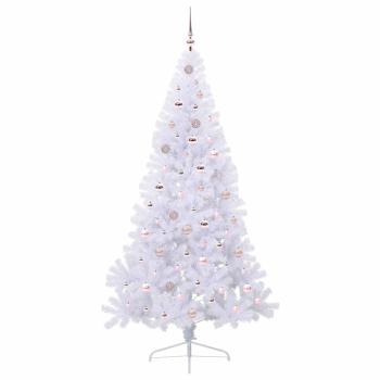 Künstlicher Weihnachtsbaum Weiß 210 cm PVC und Stahl
