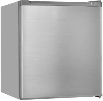 ARDEBO.de Exquisit KB05-V-040E Mini Standkühlschrank, 44 cm breit, 40L, 1 Ablage, Temperatureinstellung, Türdichtung und Türanschlag wechselbar, Edelstahloptik (PV)