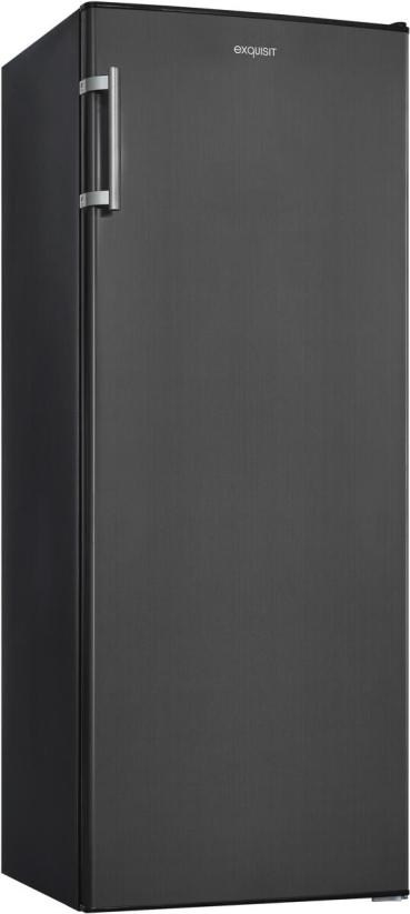 Exquisit KS320-V-H-040E Stand Vollraumkühlschrank, 54,4 cm breit, 242 L, LED Beleuchtung, Inoxlook-az