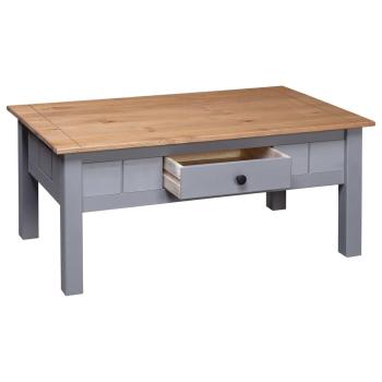 Couchtisch Grau 100x60x43,5 cm Massivholz Panama-Kiefer