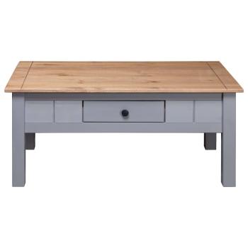Couchtisch Grau 100x60x43,5 cm Massivholz Panama-Kiefer