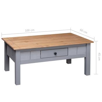 Couchtisch Grau 100x60x43,5 cm Massivholz Panama-Kiefer