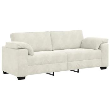 2-teiliges Sofa-Set mit Kissen, cremefarbener Samt