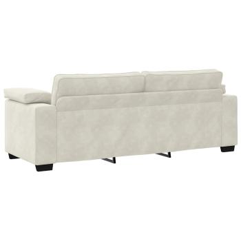2-teiliges Sofa-Set mit Kissen, cremefarbener Samt