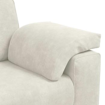 2-teiliges Sofa-Set mit Kissen, cremefarbener Samt