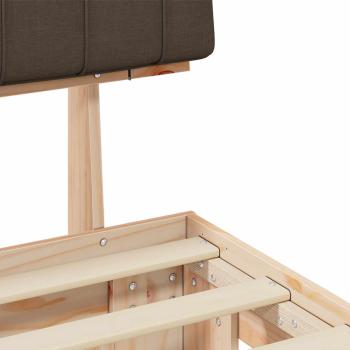 Bettgestell mit gepolstertem Kopfteil Taupe 200 x 200 cm