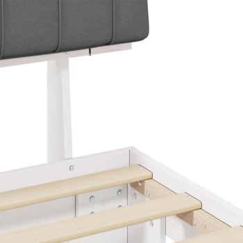 Bettgestell mit gepolstertem Kopfteil Hellgrau 200 x 200 cm