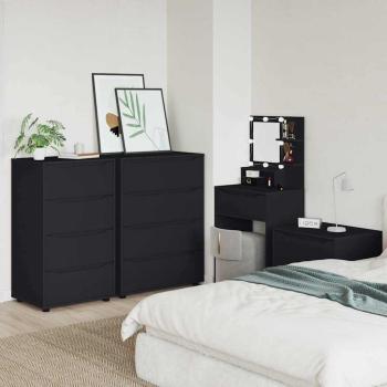 Stauraumschränke 2 pcs Schwarz 60 x 48 x 105 cm Holzwerkstoff