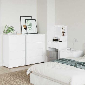 Stauraumschränke 2 pcs Hochglanz Weiß 60 x 48 x 105 cm