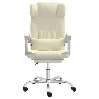 Bürostuhl mit Liegefunktion Creme Kunstleder