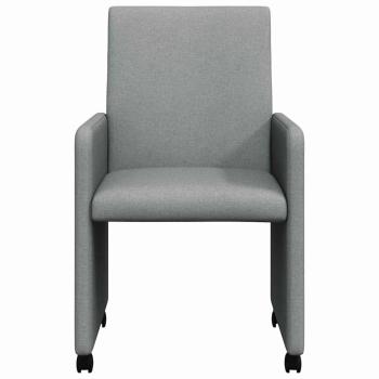 Esszimmerstühle mit Rädern 2 pcs Hellgrau 57 x 66 x 94 cm Stoff