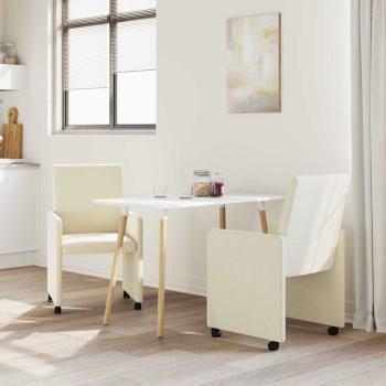 Esszimmerstühle 2 pcs Creme 57 x 66 x 94 cm Kunstleder