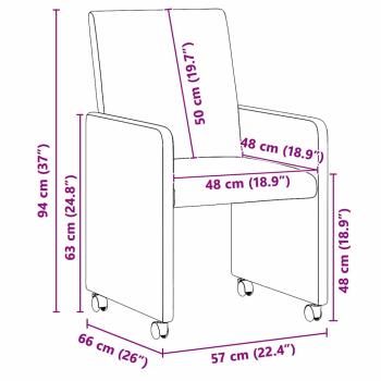 Esszimmerstühle 2 pcs Braun 57 x 66 x 94 cm Kunstleder