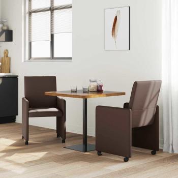 Esszimmerstühle 2 pcs Braun 57 x 66 x 94 cm Kunstleder