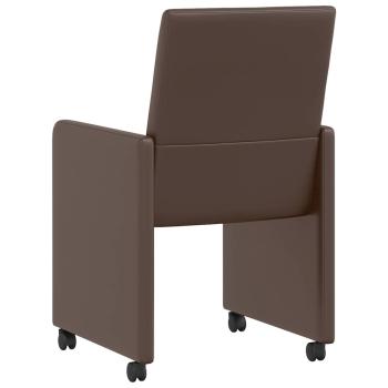 Esszimmerstühle 2 pcs Braun 57 x 66 x 94 cm Kunstleder