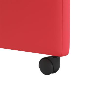 Esszimmerstühle mit Rollen 2 Stk. Kunstleder Rot