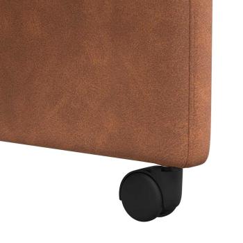 Esszimmerstühle mit Rollen 2 Stk. Kunstleder Braun