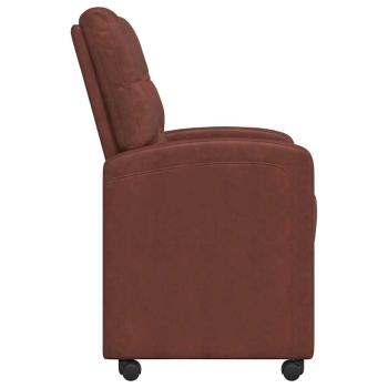 Esszimmerstühle mit Rollen 2 Stk. Kunstleder Glänzendes Braun