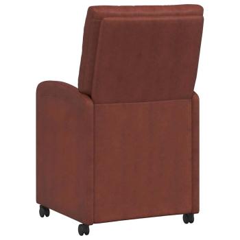 Esszimmerstühle mit Rollen 2 Stk. Kunstleder Glänzendes Braun