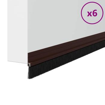 Selbstklebende Türbürstendichtungen 6 pcs Braun 100 cm
