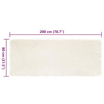 Kunstfell Schaffellteppich Weiß 80 x 200 cm Polyester