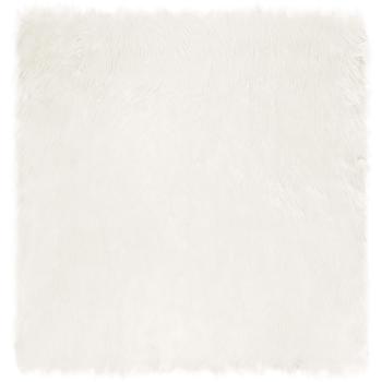 Kunstfell Schaffellteppich Weiß 120 x 120 cm Polyester