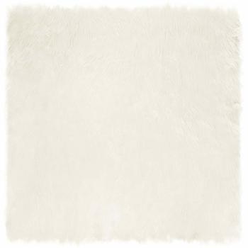 ARDEBO.de - Kunstfell Schaffellteppich Weiß 160 x 160 cm Polyester