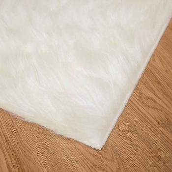 Kunstfell Schaffellteppich Weiß 160 x 160 cm Polyester