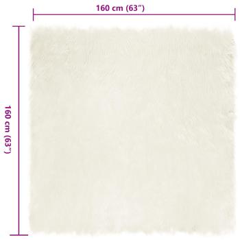 Kunstfell Schaffellteppich Weiß 160 x 160 cm Polyester