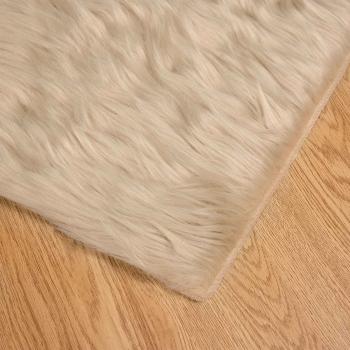 Kunstfell Schaffellteppich Beige 80 x 250 cm Polyester
