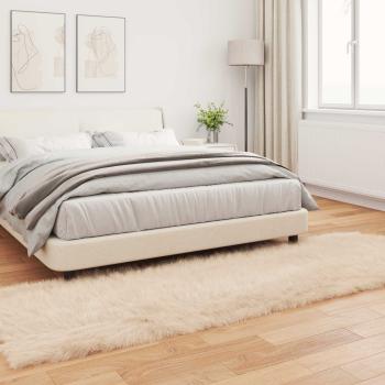 Teppich aus Kunstschaffell TAFALLA Beige 80 x 250 cm Polyester