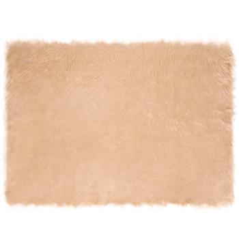 ARDEBO.de - Kunstfell Schaffellteppich Beige 120 x 170 cm Polyester