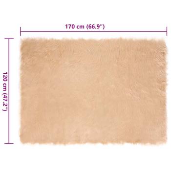 Kunstfell Schaffellteppich Beige 120 x 170 cm Polyester